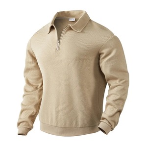 Haut ample décontracté pour hommes 24 Cross-Border Popular Autumn Long-Sleeve Lapel Zipper Polo Shirt Sweatshirt Style - Product Image 3
