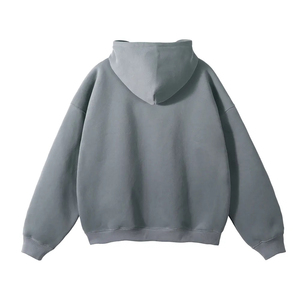 Sudadera con capucha de lana de gran tamaño para hombre, Sudadera con capucha Lisa informal a la moda, sudadera de alta calidad gruesa suelta de talla grande para invierno - Product Image 2
