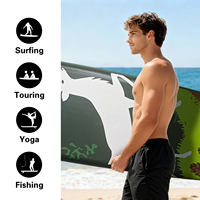 Planche de paddle gonflable 11'6'' avec motif cerf de la forêt, avec sangles de transport/tapis EVA, en PVC Dropstitch pour sports nautiques