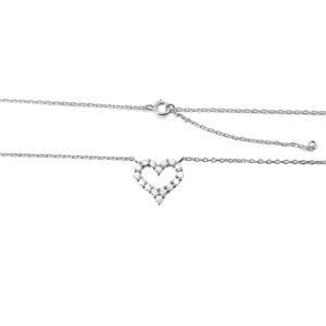 Cadeau Saint Valentin 925 Sterling Silver VVS Moissanite Diamond Heart Necklace Pass Diamond Tester - Product Image 2