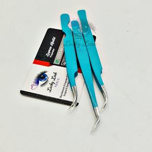 NC Customized High-Silver Stainless Steel Lashes Set Smooth Grip Eyelash Eyebrow Extension Tweezers Volume Color Box Nouveau - Product Image 2