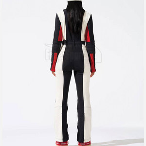 Combinaison de ski à capuche pour femme, coupe-vent, fermeture éclair, taille ajustable, grande taille, équipement de neige d'hiver avec isolation en polaire - Product Image 3