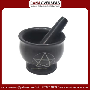 Best Selling Good Quality Black Soapstone Mortar <b>and</b> Pestle for <b>Herbs</b> Medicine <b>and</b> Other Ingredients Mixture - Product Image 2