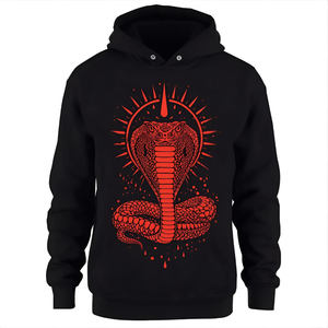 Sudadera con Capucha de Forro Polar Bordada con Gráfico de Cobra Roja para Invierno, con Estampado Audaz y Opciones OEM/ODM - Product Image 6