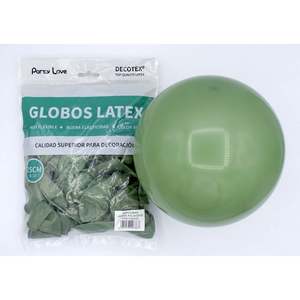 Palloncini in lattice Party Love 25cm Verde Aguacate R10 per decorazioni - Product Image 1
