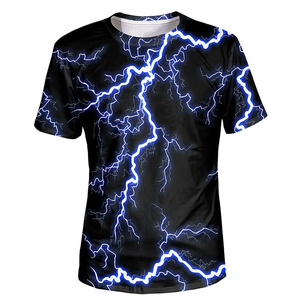 Men's 3D Printed Short Sleeve Summer T-<b>Shirt</b> Colorful O-Neck with Solid Pattern - Product Image 4