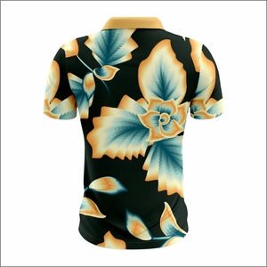 เสื้อโปโลแบบลำลองสำหรับใส่ตีกอล์ฟลายโลโก้ OEM เสื้อพลัสไซส์ผ้าเจอร์ซีย์พิมพ์ลายดอกไม้แบบแห้งดั้งเดิมระบายอากาศได้ดี - Product Image 3