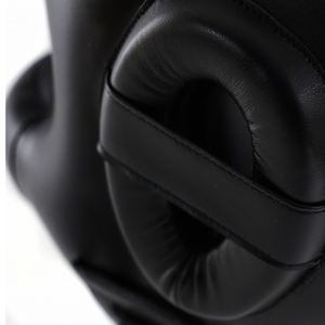 Shiny PU Leather Made Boxing Products Adjustable Head Guards 2026 Custom Logo Full-<b>Face</b> Leather Made Boxing Head Guard - Product Image 6