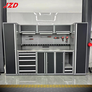 ตู้เก็บเครื่องมือช่างซ่อมรถยนต์แบบปรับแต่งได้ ทำจากเหล็กกล้าไร้สนิม รถเข็นเก็บเครื่องมือโลหะสำหรับอู่ซ่อมรถยนต์ ใช้ในโรงรถ - Product Image 1