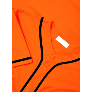 Venta al por mayor blanco Pinst Ripes hombres béisbol Jersey Street Hip Hop Jerseys Top camisas cosido 100% poliéster béisbol Jersey - Product Image 3