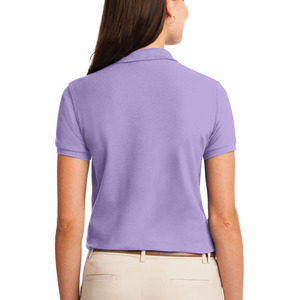 Maillot tricoté à rayures pour femmes personnalisé pour polo insigne à motif solide respirant comprimé personnalisé décontracté d'entreprise - Product Image 6