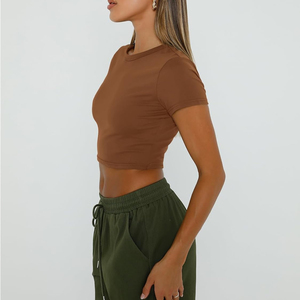 Camisetas Básicas para Mujer, Tops de Verano, Manga Corta, Corte Regular, Ecológicas, 100% Algodón, Ropa Deportiva para Gimnasio - Product Image 3