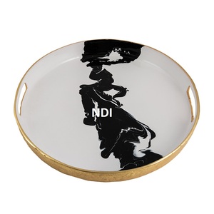 Bandeja de servicio de diseño moderno para comida, bandeja para servir té y café, bandeja de forma redondeada de calidad superior para servicio de catering de cocina - Product Image 2