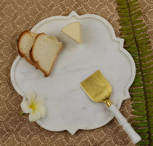 Plateau de service exclusif en marbre naturel fait à la main plateau de luxe design moderne et élégant pour salle à manger bureau fête vente en gros - Product Image 5