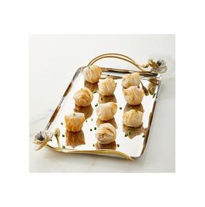 Top Vente Nouvelle Arrivée Fantaisie En Aluminium Coulé Plateau De Service Classique Élégant En Métal Plateau De Service De Nourriture Forme Rectangulaire À La Main - Product Image 4