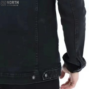 2025 Men Denim Jacket <b>Covered</b> <b>Button</b> Closure Front Stylish Regular Sleeve Design Customizable High Quality Casual Comfort Jacket - Product Image 3