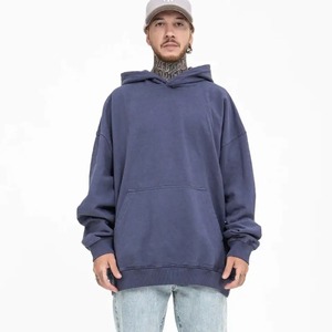 2024 Men's Acid Wash <b>Fleece</b> Hoodie Custom Logo Winter <b>Jackets</b> XS Size Oversized Fit Puff Technics Embossed Printing Whole Sale - Product Image 5