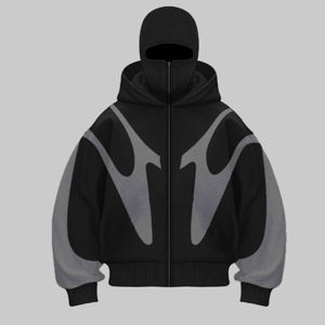 Sudadera con Capucha Personalizable para Hombre, de Doble Capa, Estilo Ninja, con Cremallera Completa, Pasamontañas, Máscara de Esquí - Comprar Sudaderas con Capucha para Hombre - Product Image 2