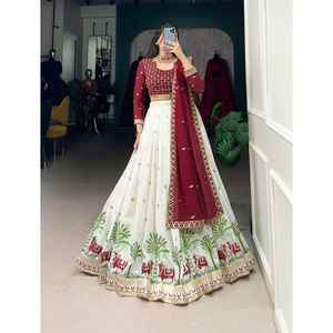 Nuevo Lehenga Choli de Diseñador Radhe para Mujer, Traje Tradicional para Bodas, Diwali y Fiestas, con Dupatta de 3.5 Metros, Estilo Flair, en Rayón y Algodón Pesado - Product Image 1