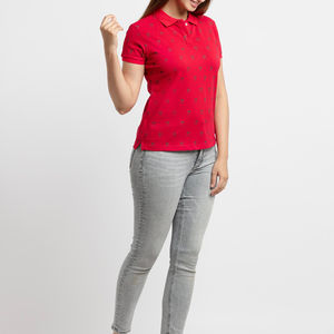 Camiseta de Mujer, Suave y Transpirable, 100% Algodón, Tejido de Punto Estampado, para Deportes, Caminar, Uso Casual, Cuello Clásico, Manga Corta - Product Image 5