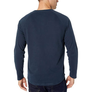 T-shirts à manches longues décontractés pour hommes, coupe régulière, chemises de performance musculaire, 100% polyester-coton, séchage rapide, respirant - Product Image 2