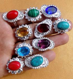 Handmade <b>Sterling</b> <b>Silver</b> Natural Daube Gems <b>Ring</b> 10X12mm Mix Shape Bezel Setting For Fashion Jewelry <b>Set</b> With Anniversary Gift - Product Image 4