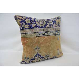 Beige Bohème Kantha Patchwork Laine Oreiller 32x32 Pouces Coussin Décoratif Tissé Brodé Vintage pour Literie Plancher Décor - Product Image 3
