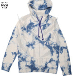 Venta al por mayor precio barato logotipo personalizado pulóver tie Dye sudaderas con capucha para hombres 100% algodón-polar dos tonos Sudadera con capucha. - Product Image 2