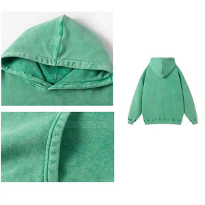 Sudaderas con capucha de lavado de ácido sólido de invierno para hombres de moda de calidad superior de talla grande transpirable de secado rápido con capucha - Product Image 3