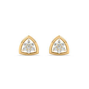 Boucles d'oreilles en or jaune/rose/blanc 9K avec trillion de diamants cultivés en laboratoire - Product Image 6