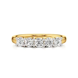 Anillo de Boda de Diamantes de 5 Piedras con Brillo Celestial - Product Image 3