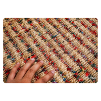 Tapis en jute tissé à la main écologique, en peluche, multicolore naturel, avec fil PET, antidérapant et lavable pour la maison moderne, la chambre et le salon