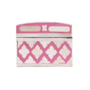 กล่องเรซิ่นกระดูกสีชมพูหรูหราสำหรับตกแต่งบ้านสมัยใหม่การจัดระเบียบศิลปะพื้นบ้านการจัดเก็บโซลูชันที่สร้างขึ้นอย่างสวยงาม - Product Image 3