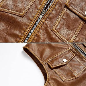 Gilet en cuir de vache véritable pour homme 2026, sans manches, veste de motard, gilet en peau d'agneau, logo personnalisé OEM, vente en gros, directement de l'usine - Product Image 5