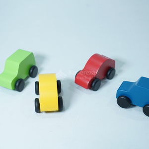 Cổ điển bằng gỗ 4-loại đẩy & kéo xe trẻ nhỏ đi bộ & kéo Đồ chơi thiết lập - Product Image 3