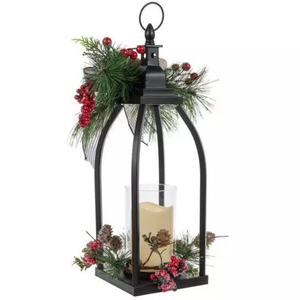 Linterna de portavelas de Metal de Color rojo para decoración del hogar Vintage con tapa linterna de Metal de alta calidad para organizador de Navidad a bajo precio - Product Image 2