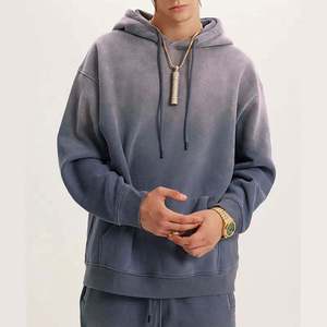 OEM personalizado de alta calidad Logotipo de peso pesado de lana Tie Dyes hombres Vintage lavado gradiente de gran tamaño pulóver sudaderas con capucha unisex - Product Image 5