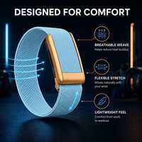 Bracelet de montre en nylon noir et gris pour Whoop 5.0, bracelet sport tissé avec accessoires métalliques dorés, bracelet de remplacement
