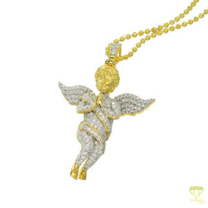 Hip Hop Angel VVS Lab Grown Diamond Jewelry Iced Out Cubic Zirconia Angel Pendant Bling Angel Charm - Product Image 2