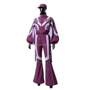 Ensemble de survêtement imperméable avec fermeture éclair pour femmes, coupe-vent surdimensionné avec fermeture éclair, ensemble de veste à capuche, logo personnalisé, coupe-vent grande taille - Product Image 1