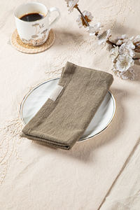 Serviettes de table carrées bleu ciel classiques réutilisables personnalisées en usine directe - Product Image 6