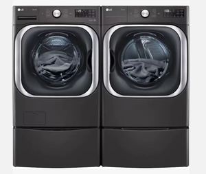 Side-by-Side Industrial Grade Storage Drawer Pedestal Front Load <b>Washer</b> Electric Dryer Set Plastic OEM/ODM Support Black Steel - Product Image 3