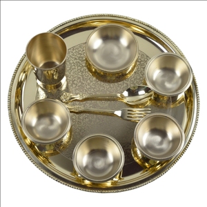 Bandeja de latón brillante para servir, juego clásico con todos los accesorios, vajilla de mesa, precio al por mayor para el hogar, boda, restaurante, diseño - Product Image 6