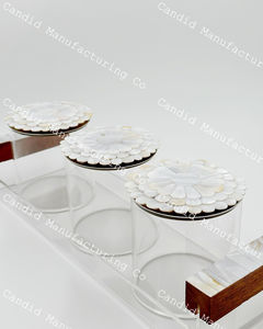 Bandeja de madera con incrustaciones de concha, con caja acrílica para servir, para casa, Hotel, madre de perlas, tapa, caja de chocolate - Product Image 5