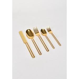 Vaisselle en gros de haute qualité en acier inoxydable poli or fourchette cuillère couteau personnalisé ensemble de couverts de luxe - Product Image 6
