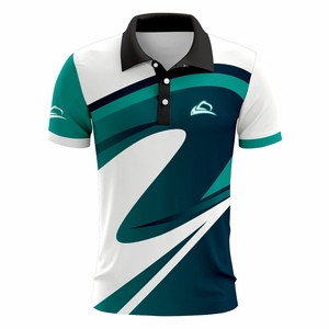 Chemises pour hommes personnalisées en gros, tissu tricoté, séchage rapide, manches courtes - Product Image 1