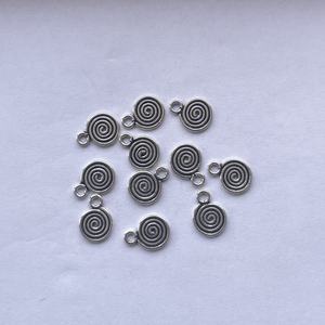 Connecteur de pendentif en forme de spirale en argent sterling 925 plaqué or 14 carats de 12 mm 14 mm, breloque fait main, perles de boule, espaceur pour collier DIY - Product Image 2