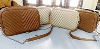 Tas Selempang Kulit Asli Premium Berkualitas Ringan Tahan Air dengan Ritsleting Portabel untuk Wanita, Tali Dapat Disesuaikan dan Dilepas, Kapasitas 1L