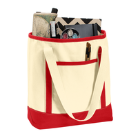 Bolsa de Mano Grande de Lona de Algodón Resistente de Color Sólido con Cierre Abierto, Bolsa de Viaje, para Visitas a la Biblioteca, Clases de Entrenamiento