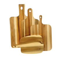 Ensemble de planches à découper en bois d'acacia rectangulaires, gadgets de cuisine avec poignée pour la viande, le pain, la charcuterie, rangement en bambou, matériau alimentaire